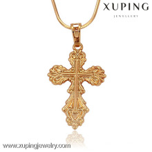 32142-Xuping Available bijoux or jésus pièce pendentif croix